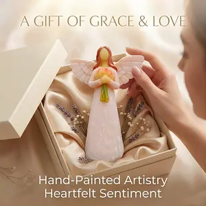 Angel Figurine Happy Retirement Gift – Inspirational Bouquet Angel Statue for Women, Resin Keepsake Home Decor, Best Farewell Gifts for Mom Nurse Coworker Teacher