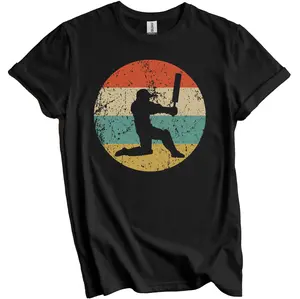 Retro Cricket Player 1960's 1970's Vintage Style Cricket T-Shirt