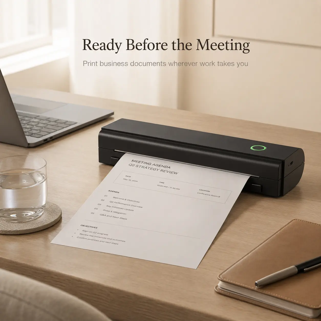 Portable A4  & A5 Thermal   Printer  Paper Compatible - Bluetooth Wireless Inkless Printer for Documents & Travel, No Ink Needed Imprimi Doraportatil for Phone & Laptop campingessentials