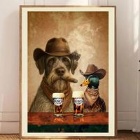 Wired hair pointing griffon with Busch Light