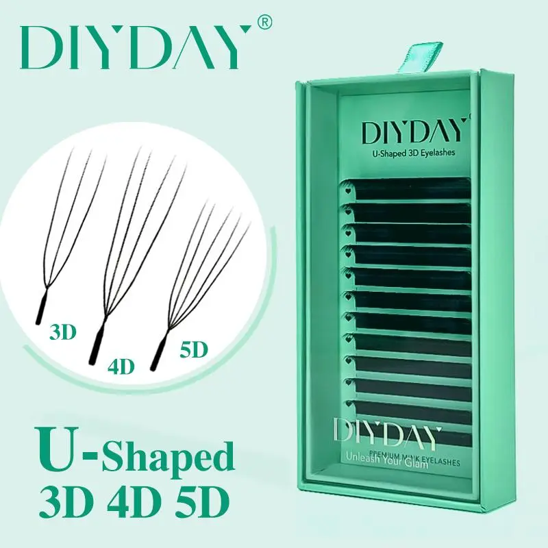 DIYDAY U-shaped 3D 4D 5D 6D Eyelash Extension New Style U Shape W Bloom Lashes Premade Fans Lightweight Fluffy Mink Faux Eyelash 2026 New