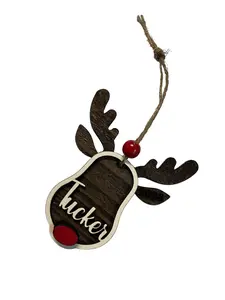 Custom Reindeer Ornament with name, made with reclaimed barnwood Gift Tree