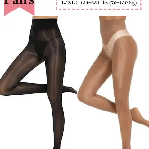 8D Women's Underwear Shiny Sheer Tights High Waist Silk Comfort Stockings Oil Shimmery Nylons Pantyhose Silky Spandex Elastic Dressy Legwear Clothing