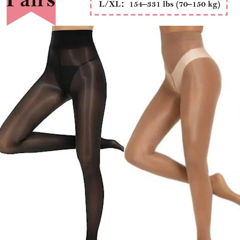 8D Women's Underwear Shiny Sheer Tights High Waist Silk Comfort Stockings Oil Shimmery Nylons Pantyhose Silky Spandex Elastic Dressy Legwear Clothing