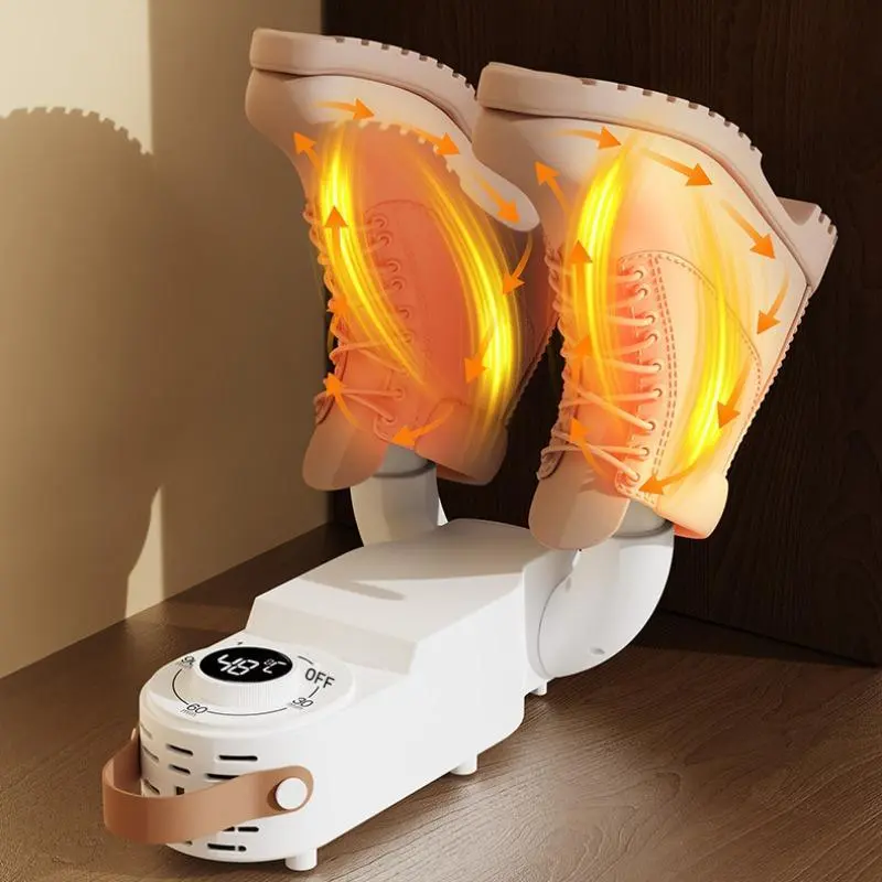 Portable Home & Travel Shoe Dryer with Violet Light Sterilization Foldable Storage Compact Design Automatic Power Off Timing Switch for Shoes Boots Socks Hats Rags Cloth Bags - Appliances