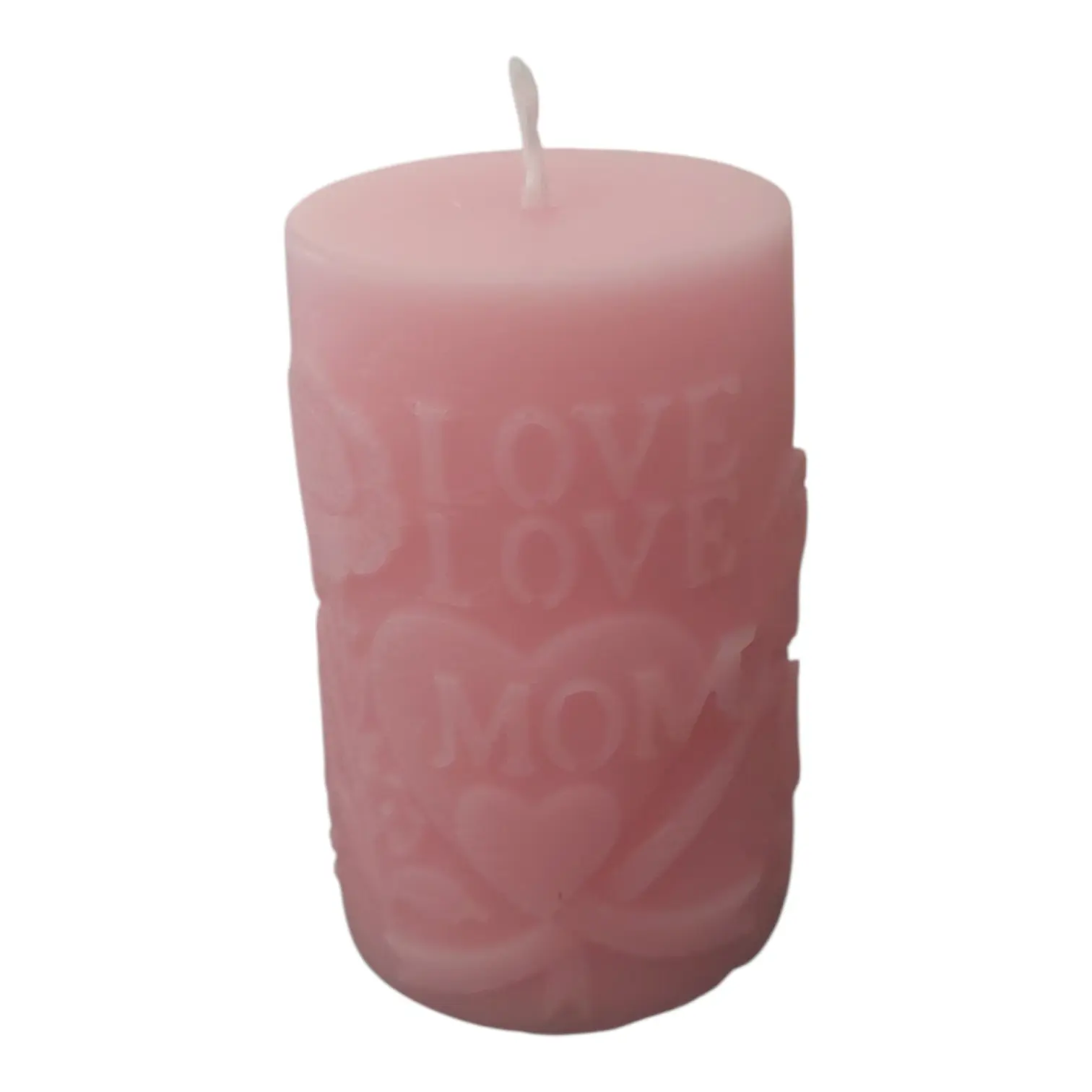Mom I Love You Pillar Candle