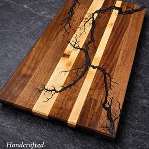 Handcrafted Oregon Black Walnut Fractal Burn Board