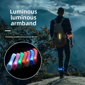 Luminous Outdoor Sports Silicone Armband LED Night Glow Armband Night Running Flashing Wristband In Stock