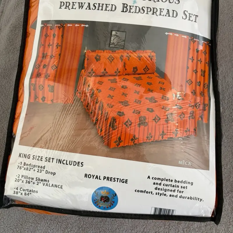 7 PIECE LUXURIOUS  PREWASHED BEDSPREAD SET