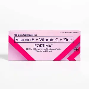 Fortima Vitamin E + Vitamin C + Zinc Tablets (30 Tablets) – Daily Multinutrient Support Formula with Antioxidant Vitamins & Essential Zinc