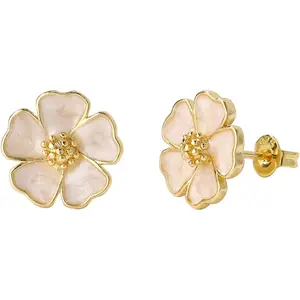 Cute Small Blue 5-Petal Flower Stud Earrings for Women,  Statement Flower Earring Lightweight Everyday