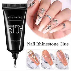 Misscheering Nail Rhinestone Glue for Nails: Super Strong Gel Nail Glue for Decorations Nail Charm 3D Nails Bling Gel for Nail Gem Nail Art Jewel Diamonds 30ML Cured Need Beauty
