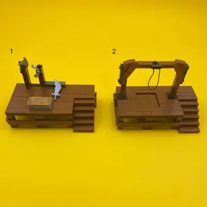 Ancient Execution Ground Building Blocks, 1 Count Trial Platform & Prisoner Guillotine Small Particle Building Blocks, DIY Puzzle, Assembling Toys, STEM Building Blocks