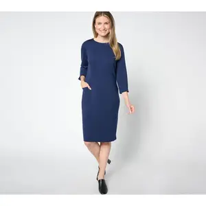 Joan Rivers Petite Ponte Long Sleeve Dress