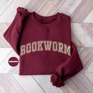 Bookworm Sweatshirt, Book Lover Sweater, Book Club Reading Clothing, Librarian Sweatshirt, Cute Teacher Gift