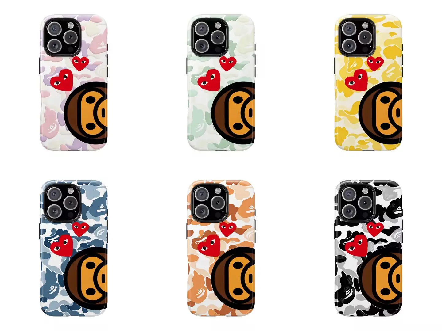 Bape Protective Camo Streetwear Phone CaseSuitable for iPhone 17/16/15/14/13/12/11 ProMax/Plus