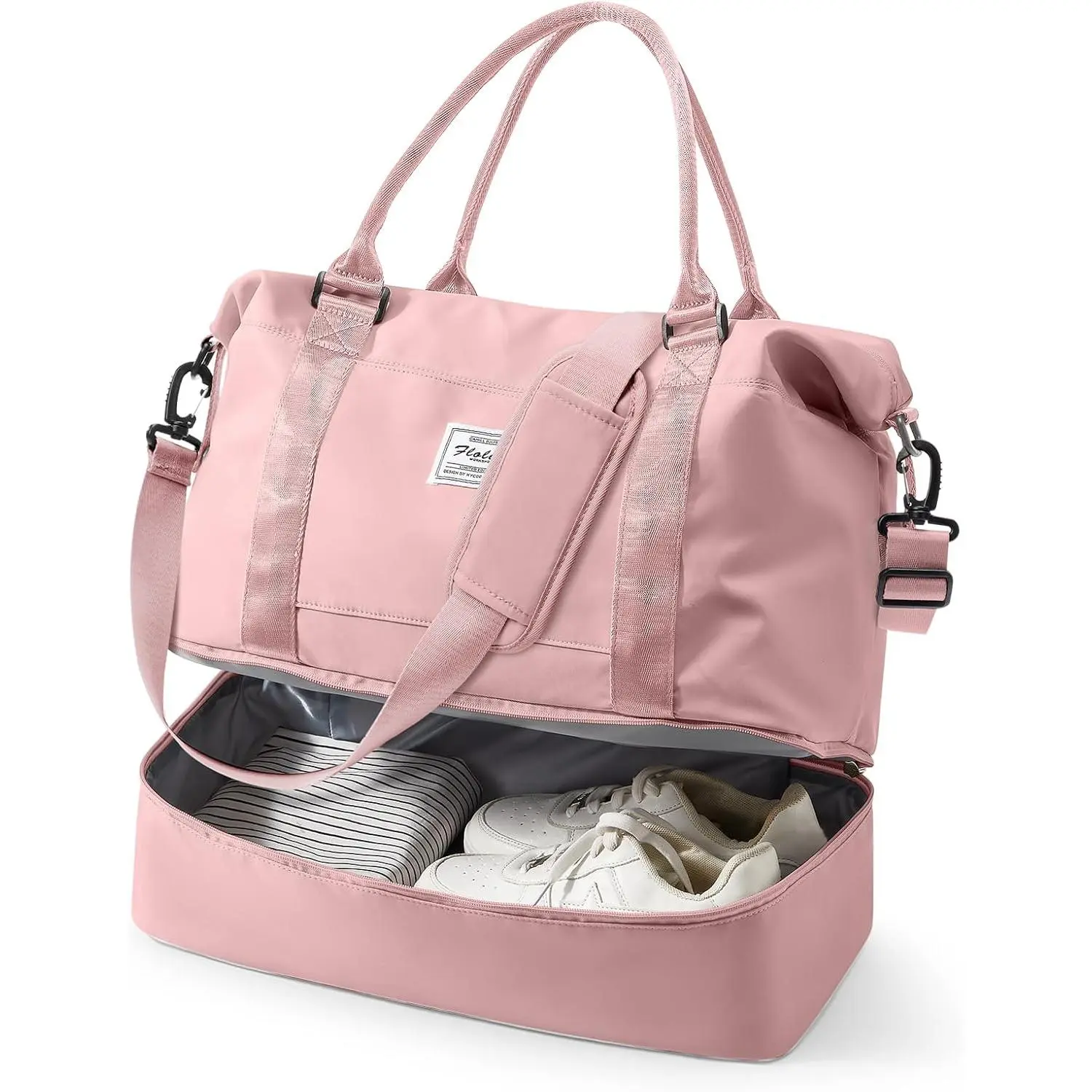 Travel Duffel Bag, 18x14x8 Inches Travel Bag Spirit with Shoes Compartment, Weekender Overnight Bag for Women with Trolley Sleeve, Carry On Bag for Airplanes Tote Gym Bag Pink - TikTok Shop Travel Duffel Bag, 18x14x8 Inches Travel Bag Spirit with Shoes Compartment, Weekender Overnight Bag for Women with Trolley Sleeve, Carry On Bag for Airplanes Tote Gym Bag Pink - TikTok Shop