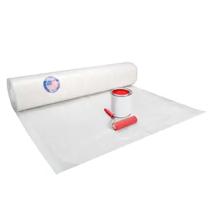 Plastic Sheeting 6 mil, 10' x 100' (1000 sq. ft.) - LDPE Film Roll - Strong Semi-Clear Plastic Rolls Heavy Duty Outdoor - Thick Painting Plastic Covering for Construction by IDL Packaging