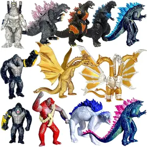 Set 12 Godzilla x Kong: New Empire Action Figures, Evolved Basic Exquisite Battle Roar B.E.A.S.T. Glove Shimo Frost Bite, Dinosaur Dragon Toys, Mecha King Ghidorah Cake Toppers