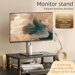 Computer Monitor Stand Riser, Screen Support Base, Office Desktop Storage & Organizing Shelf