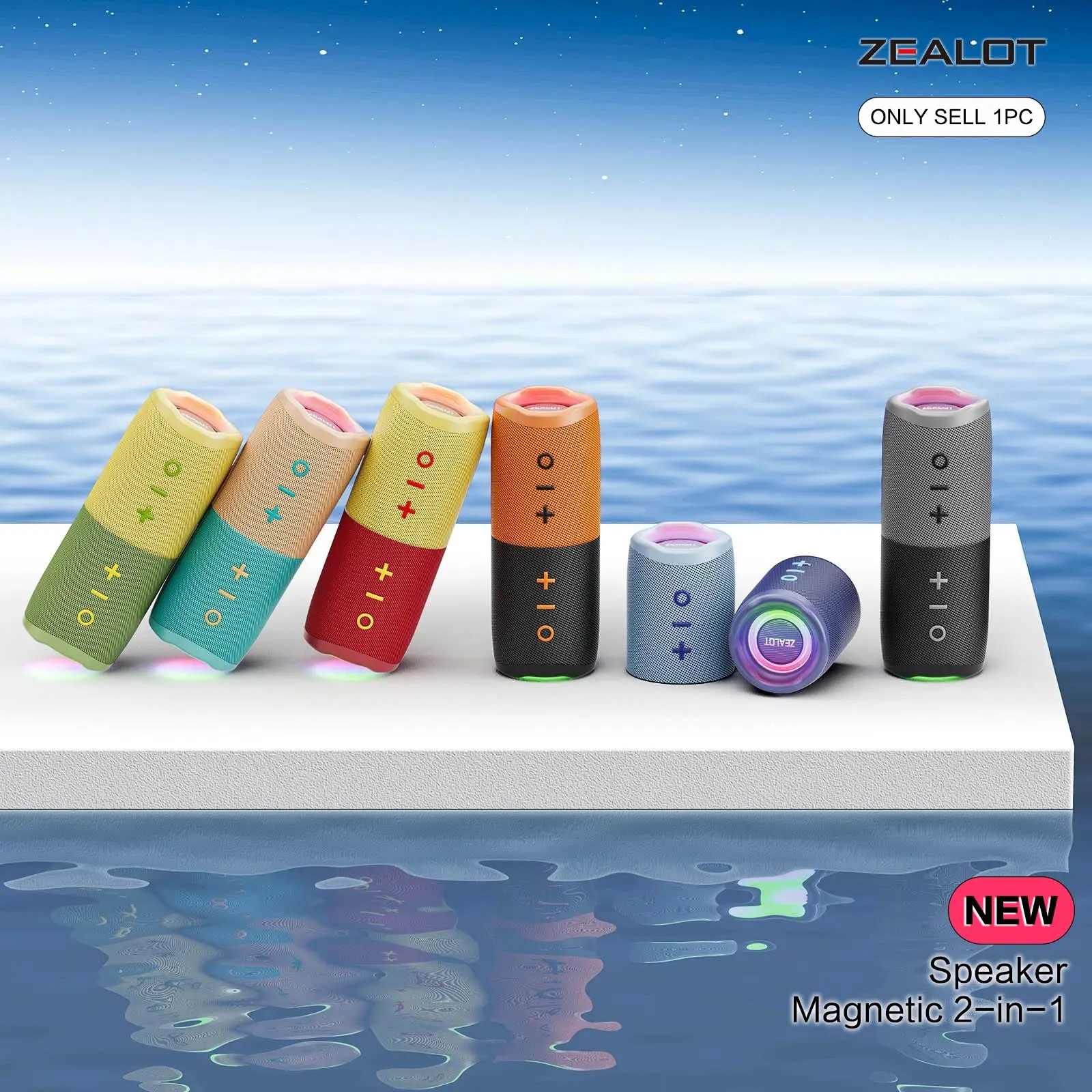 Portable Bluetooth-compatible Speaker, Magnetic 2-In-1 Design, Wireless Mini Speaker, Ipx4 Waterproof, 10-Hour Playtime, TWS Pairing, Bt5.4, Fm Radio, Multifunctional Magnetic Speaker, Wireless Rechargeable Speaker