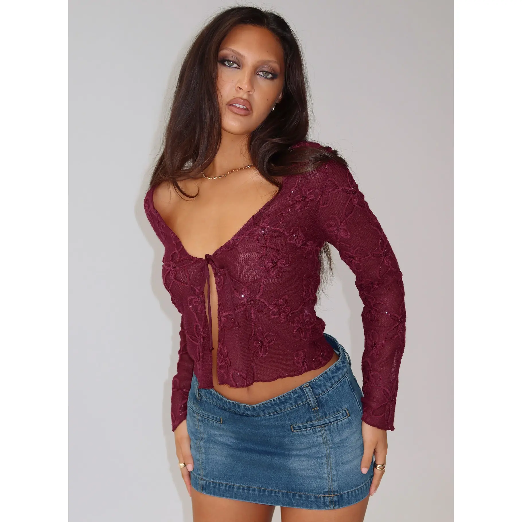Sukita Long Sleeve Top Burgundy Sukita Long Sleeve Top Burgundy