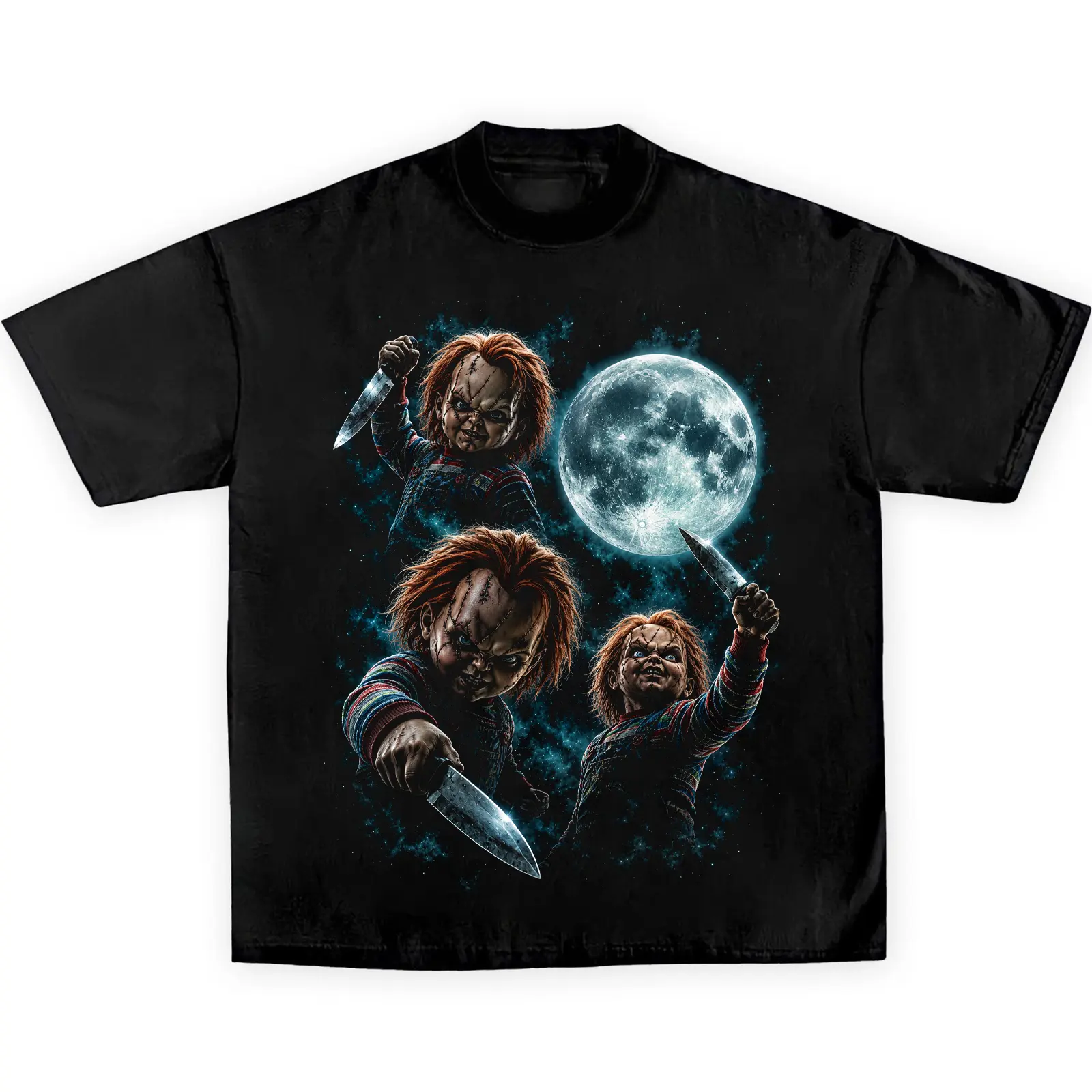 Chucky Three Wolf Moon Shirt Halloween Horror Movie T-Shirt Vintage Child's Play Killer Doll Tee Gift Unisex Men Women