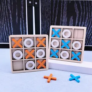 Wooden XO Chess Board Game, Colorful Tic Tac Toe Board Game, Logical Thinking Training Toy, Parent-child Interactive Toy, Board Family Games