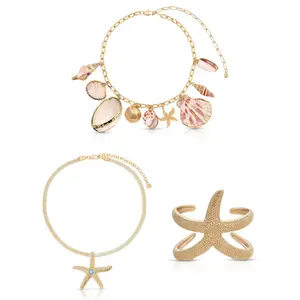 Ocean Inspired Bundle Summer Accessories Shell Necklace Starfish Cuff