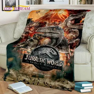Jurassic Dinosaur Throw Blanket – Soft Flannel Blanket for Bed, Sofa & Dinosaur Lover Gift