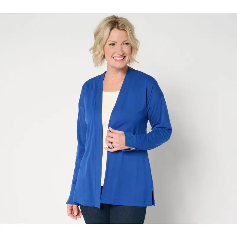 Isaac Mizrahi Live! Regular Go To Knit Open Front Cardigan