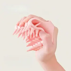 Soft Silicone Scalp Massager Brush, Gentle Dandruff Removal, Ergonomic Design, Three Colors Available, Ideal Gift for Women and Girls