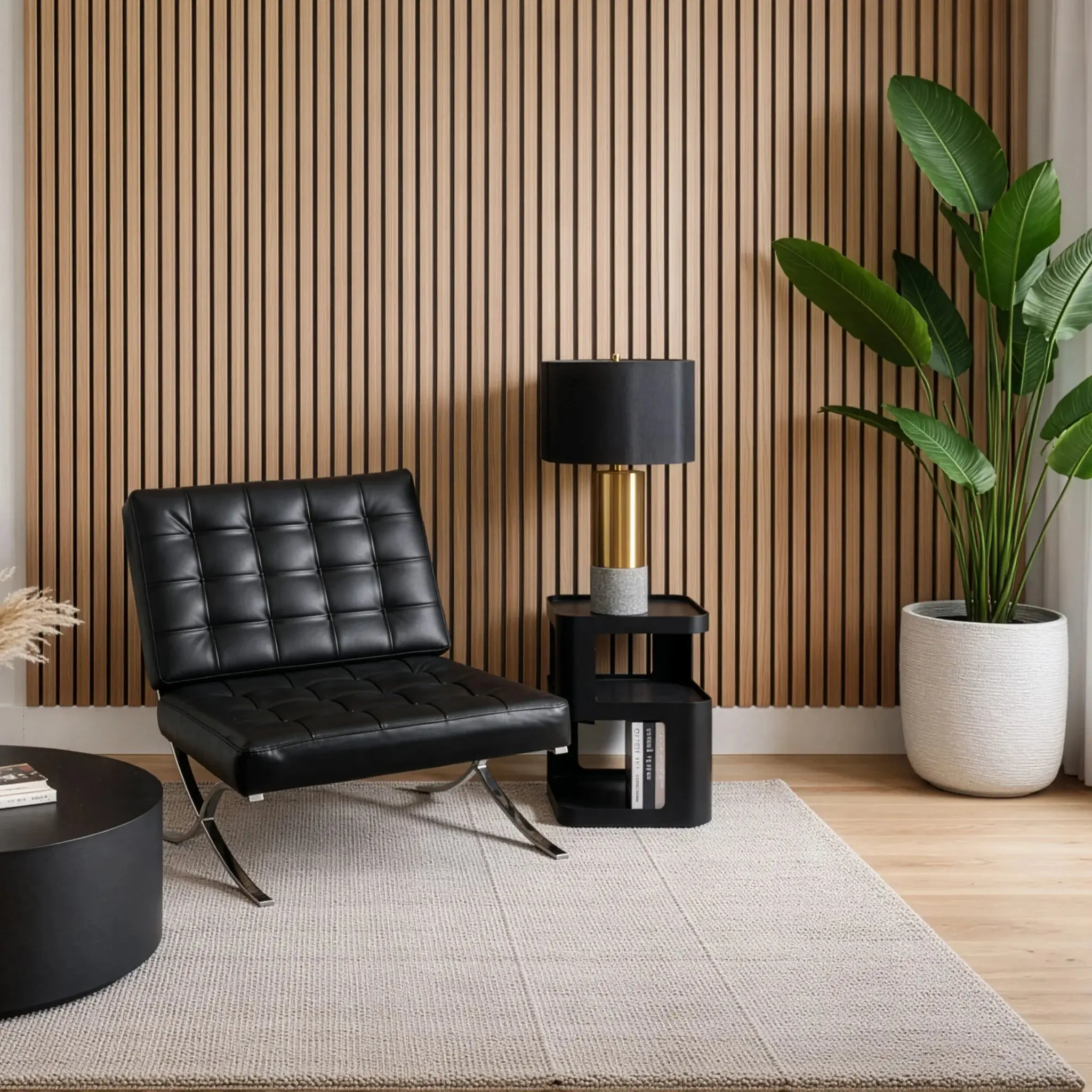 AFD Zebra Wood Extra Wide Acoustic Slat Panels