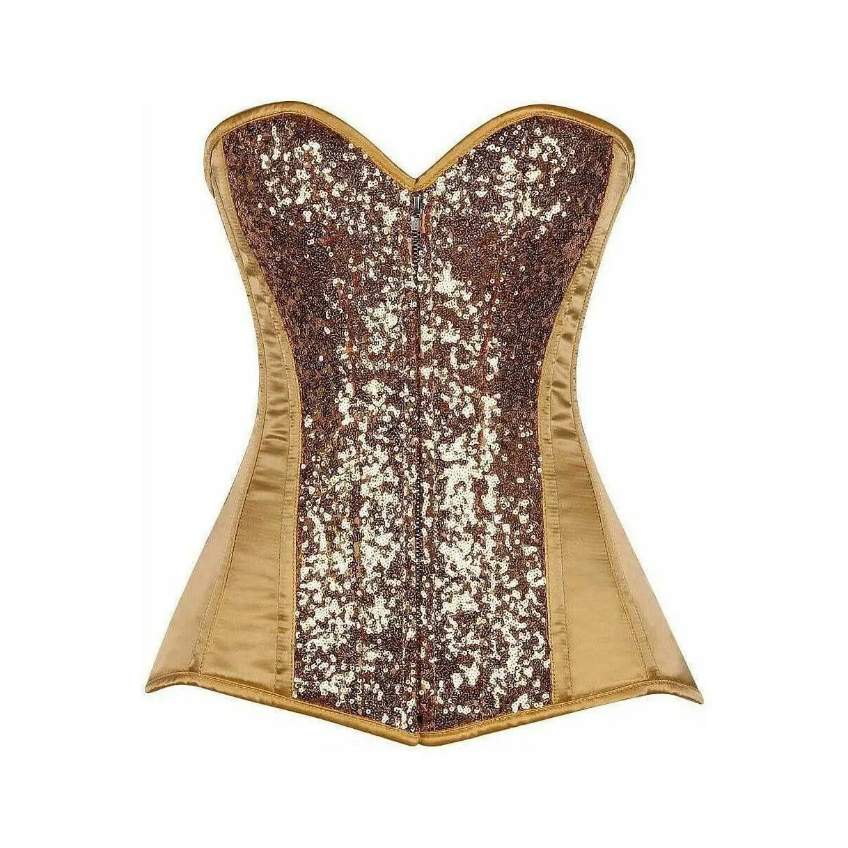 Top Drawer Gold Sequin Steel Boned Corset