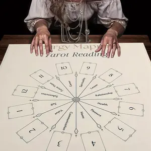 Tarot Card Tablecloth, 1 Count Creative Tablecloth for Tarot Card Divination, Energy Mapping, Intuitive Readings, Decorative Altar Cloth, Astrological Ritual Cloth, Card Game Cushion