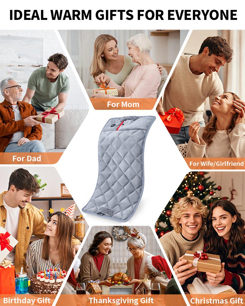 Vofuoti Portable Heating Pad, Cordless Weighted Heating Pads with 10000mAh Battery and 3 Heat Settings, Electric Heated Pad for for Back, Abdomen, Neck & Shoulder, Gift for Family