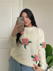 Pullover Spring Flower Sweater