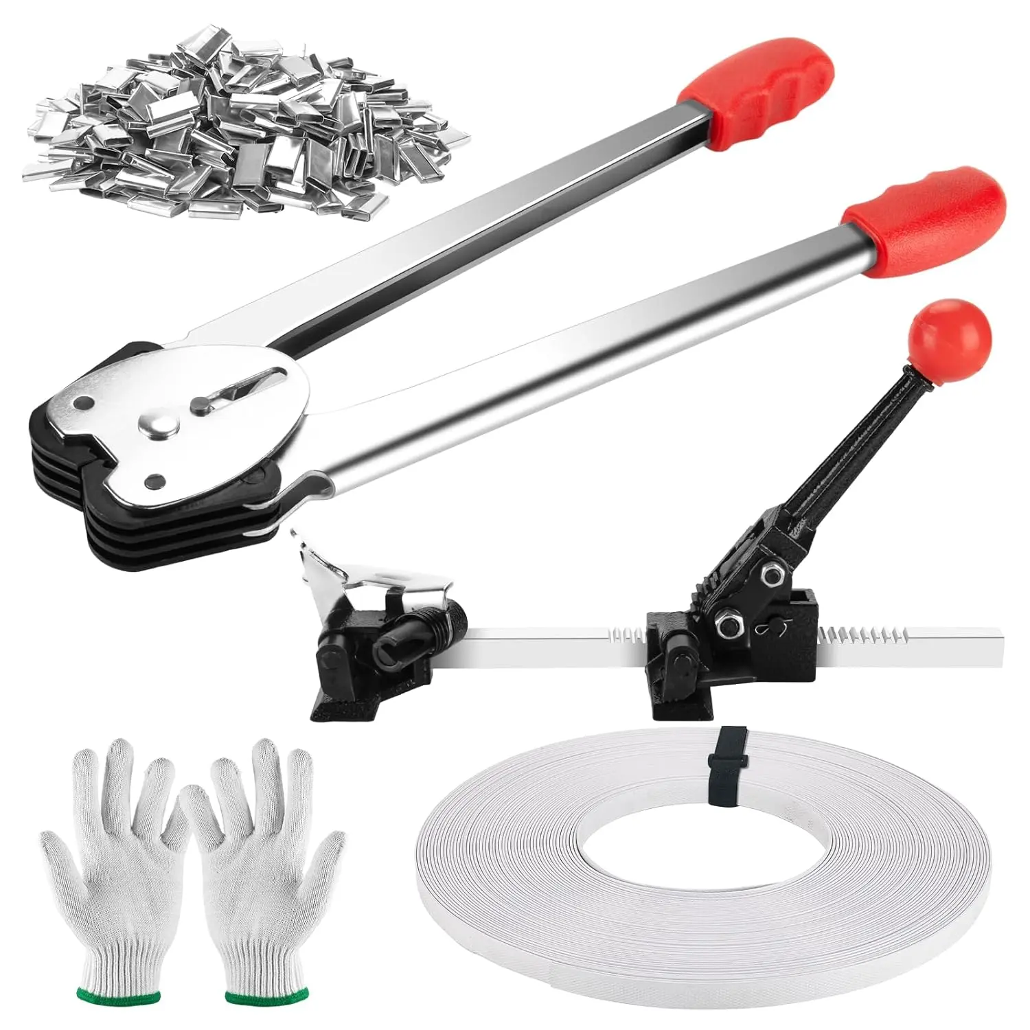 Heavy-Duty Plastic Strapping Kit with Tensioner, Sealer, 150 Metal Seals, 1500" Polypropylene Strapping Tape – Industrial & Scientific Secure Packaging Tape + Tools Set
