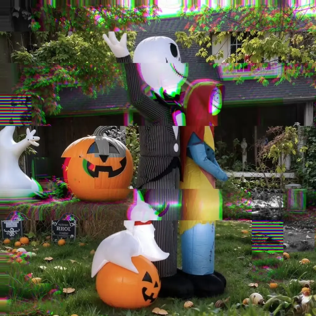 6Ft Holiday Festival Outdoor Inflatable Decoration Supplies - Skeleton Dog & Pumpkin Design, Led Lighted Party Lighting Decoration with Built-in LEDs for Yard Garden Lawn,home decor