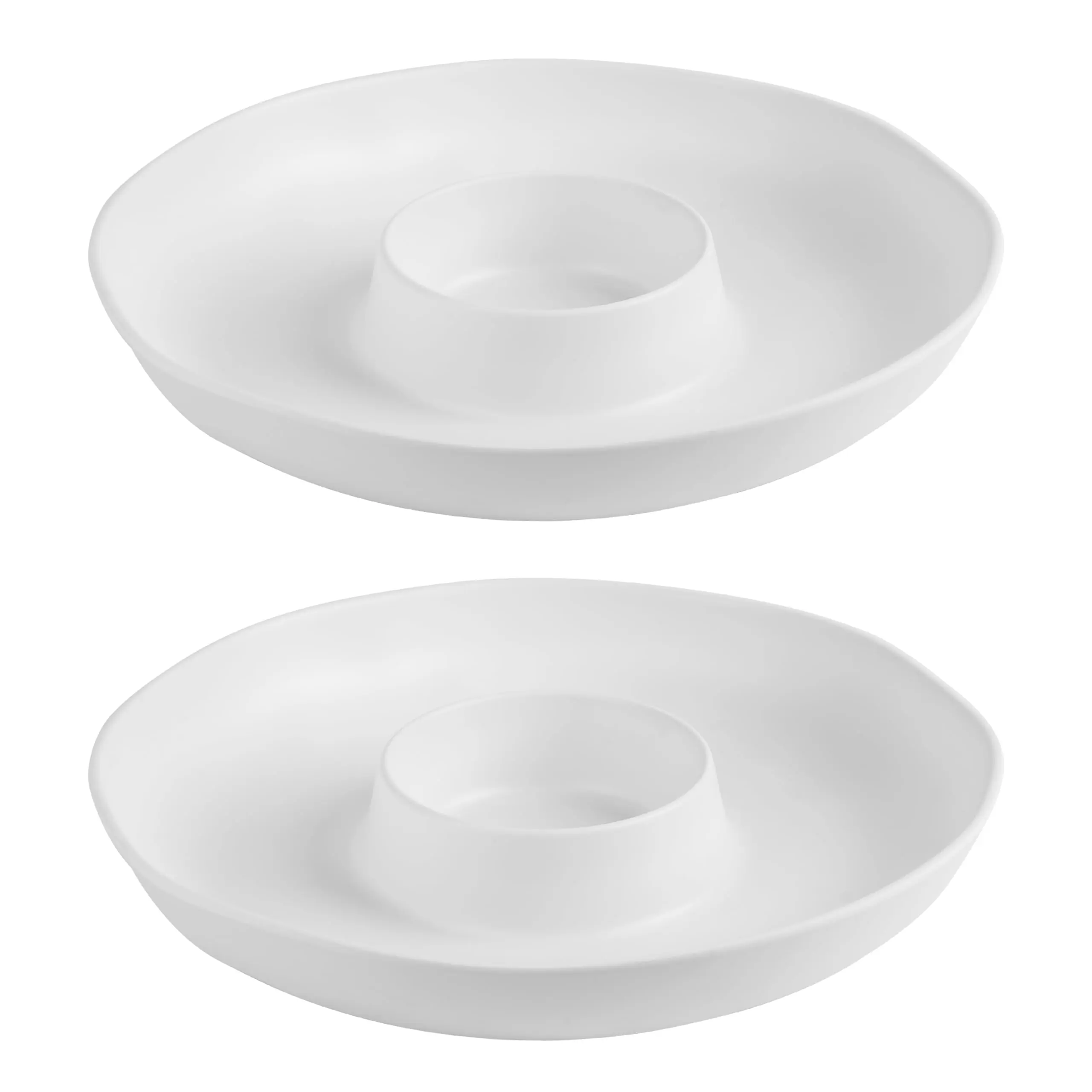 Chip And Dip Serving Set Divided Platter Appetizers Cheeses Tray White Compartment Dishes For Party  Christmas Dessert Fruit Candy 13-inch Of 2
