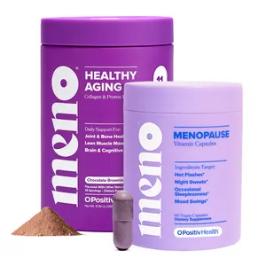 MENO Healthy Aging Kit - Hot Flash, Mood & Sleep Support with Collagen Protein for Muscle, Joints & Skin Elasticity