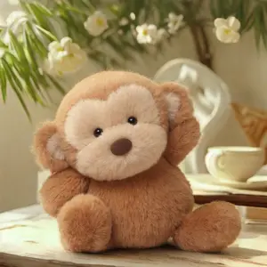 Cute Monkey Plush Toy, Soft Stuffed Animal Plushie, Fluffy Cuddly Monkey Doll, Cozy Gift Idea, Room Decor Plush