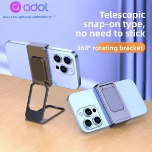 Multifunctional 3 in 1 Buckle Type Metal Phone Holder Foldable Portable Desktop Stand Ring Holder Back Clip Back Sticker Mount for Mobile Phones