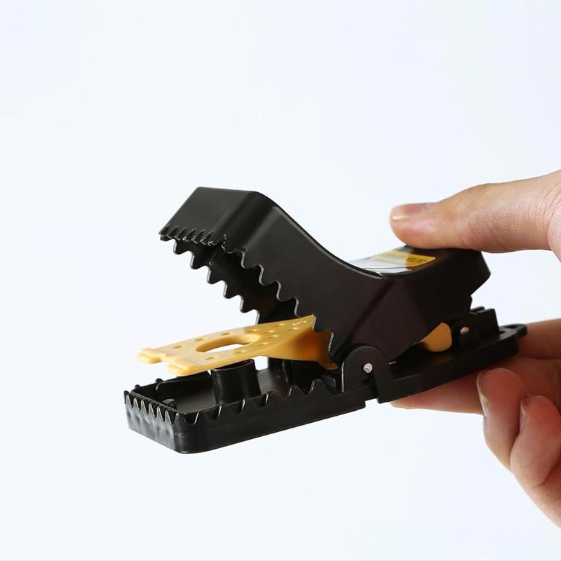 12-Pack Black & Yellow Mouse T-R-A-P-S Reusable R-o-d-e-n-t Control Devices Quick Sanitary Safe Solution with Sensitive Trigger for Indoor Outdoor Use Durable Washable ABS Plastic S-n-a-p T-r-a-p Mechanism Hands-Free Release System