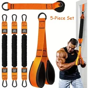 Resistance Band Training Set – Adjustable Resistance for Full-Body Strength Training, Essential Home Gym Equipment (5-Piece Set)