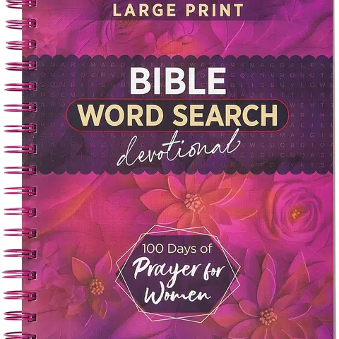 Women's 100 Days of Prayer Religious Devotional Book - Broadstreet Pub, Large Print, Wood-Free Paper, Word Puzzles, Scripture Memory, Inspirational, Prayer Focus, Smooth Matte Finish, Eye Strain Reduction, Mind Relaxation, Quiet Faith Through Puzzles