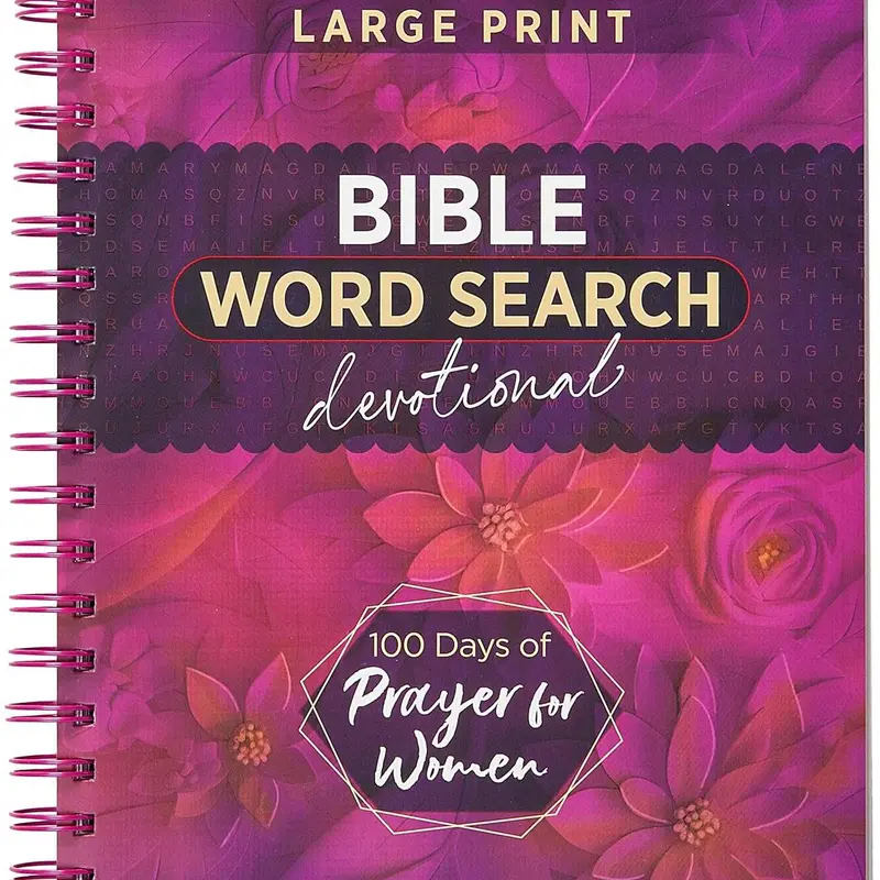 Women's 100 Days of Prayer Religious Devotional Book - Broadstreet Pub, Large Print, Wood-Free Paper, Word Puzzles, Scripture Memory, Inspirational, Prayer Focus, Smooth Matte Finish, Eye Strain Reduction, Mind Relaxation, Quiet Faith Through Puzzles