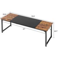 70 Inch Rustic Brown and Black