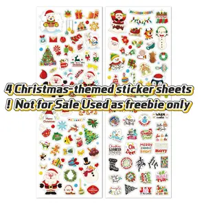 [Not for sale,gift-3]4  Christmas-themed sticker sheets,  100+ pcs of stickers, graffiti stickers, waterproof stickers, DIY stickers