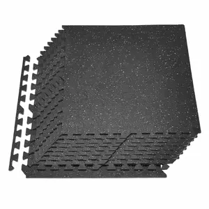【Summervibes】VEVOR Puzzle Exercise Mat, 12 PCS Fitness Equipment Mats, 24 x 24 x 0.4 in, High-Density EVA Foam Mats Set, Interlocking Rubber Soft Tiles, Protective Floor Padding with White Dots for Home Gym Office